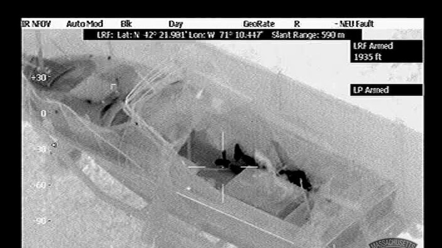 A thermal image shows the boat and Boston Marathon bombing suspect Dzhokhar Tsarnaev inside.