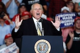 Rush Limbaugh introducing President Donald Trump at the start of a campaign rally