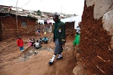 Kenyan schoolgirl walks home