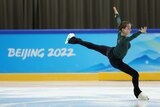  Russian Kamila Valieva skates during a figure skating training session at the Winter Olympics