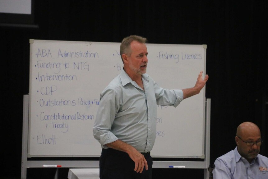 Nigel Scullion speaking before the full Northern Land Council