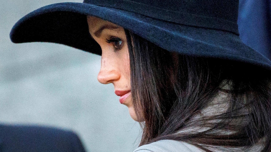 Meghan Markle attends the Anzac Day dawn service in London.