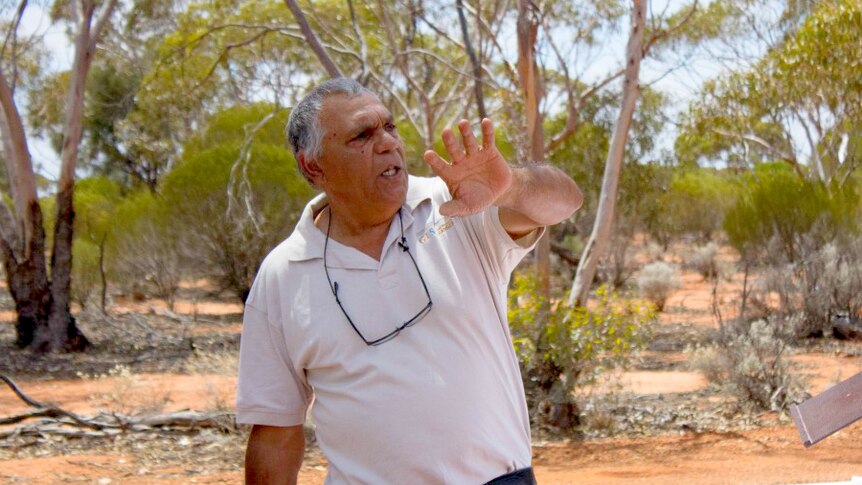 Traditional owner Trevor Donaldson at the opening of the new Credo campgrounds.