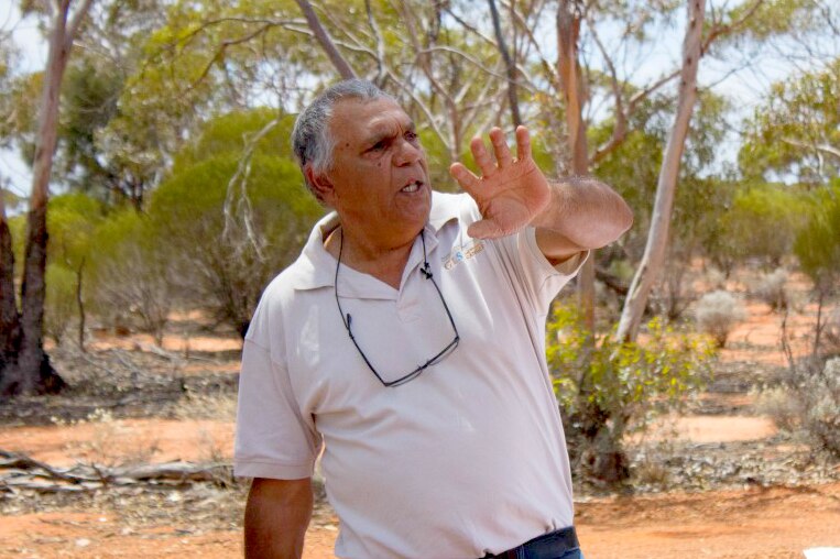 Traditional owner Trevor Donaldson at the opening of the new Credo campgrounds.
