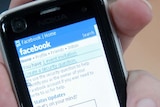 The Facebook home page on a mobile phone