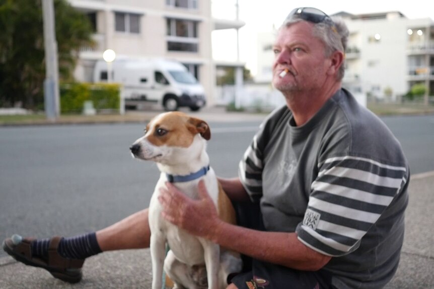 Mick Sherratt lives with his dog Daisy