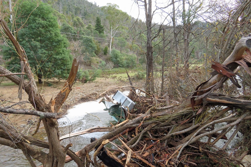 Flood debris at Molesworth