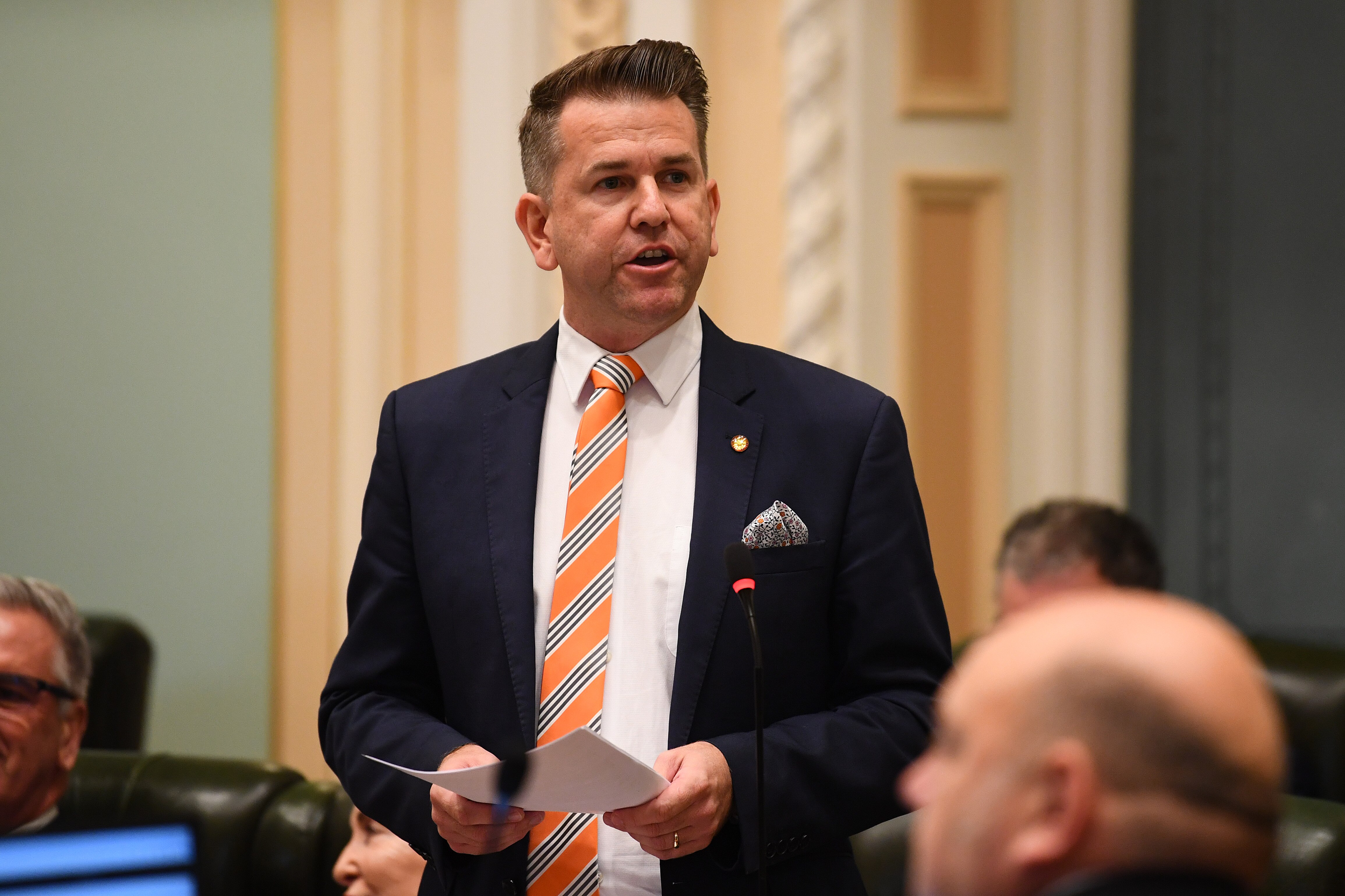 Deputy Premier Jarrod Bleijie speaks during question time at Queensland Parliament House.