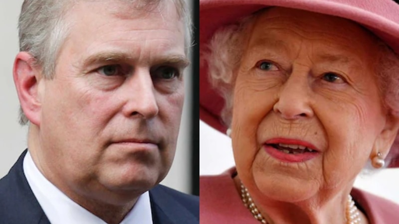 Composite image of Prince Andrew and the Queen