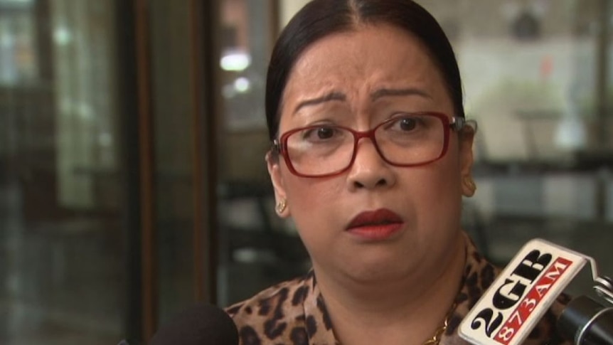 Teresita Manalad spoke outside court after Hugh Garth was sentenced over her son's death.