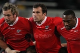 Powerful trio ...Jannie Du Plessis (L), Bismarck Du Plessis (C) and Tendai Mtawarira