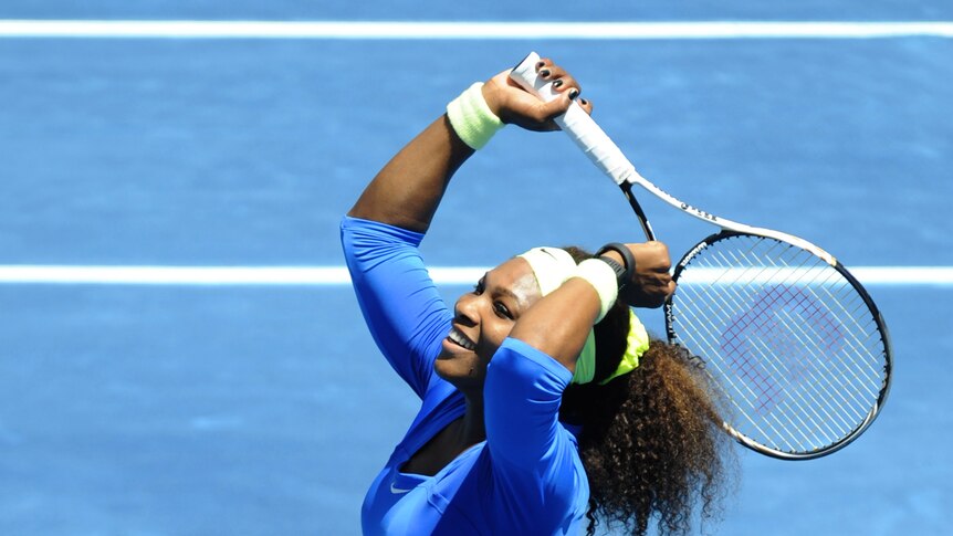 'I don't play to be number two' ... Serena Williams celebrates her Madrid victory.
