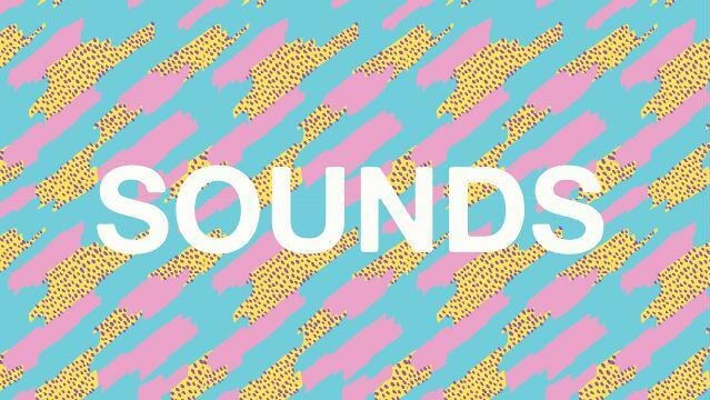 Coloured background with the text "SOUNDS"