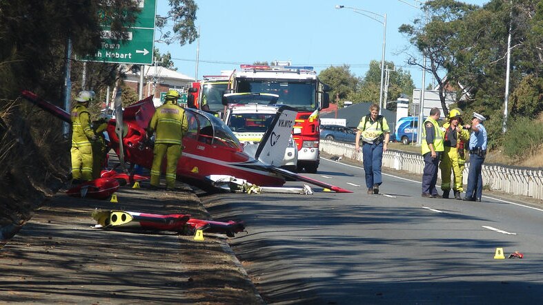 Plane lies across Tasmanian highway