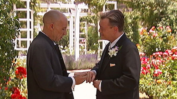 Chris Rumble and Warren McGaw held Australia's first legally binding civil partnership ceremony on Wednesday.