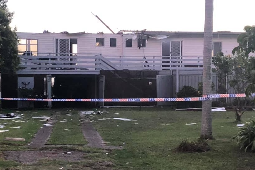 The roof of a house was extensively damaged in a storm on Port Macquarie's North Shore.