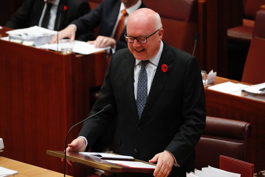 Attorney-General George Brandis during Senate Question Time