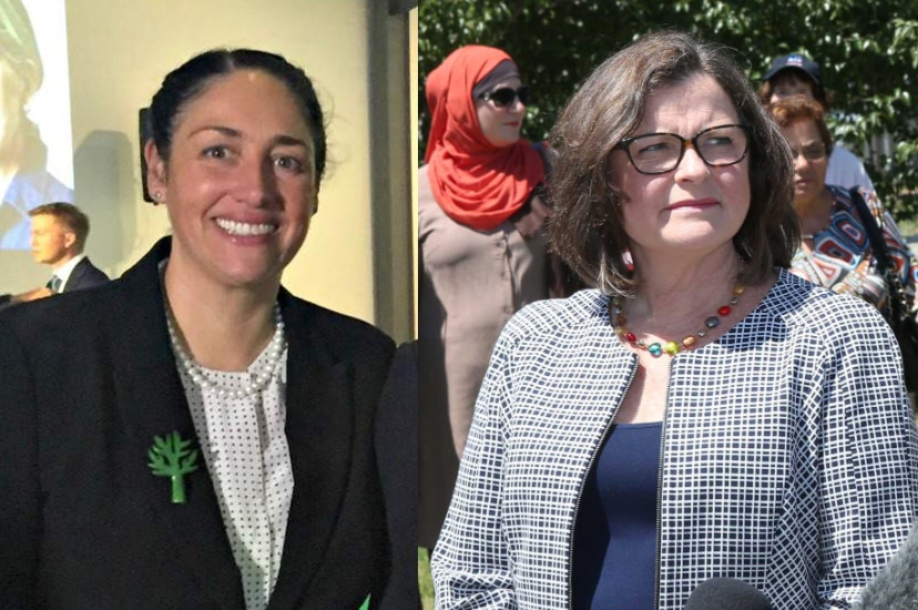 Composite of Green's candidate Alex Bhathal (left) and Labor candidate Ged Kearney (right).