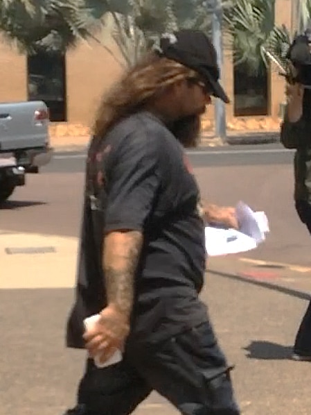 Justin Parker leaves Darwin Magistrates Court on bail after an alleged shooting incident at Coolalinga.