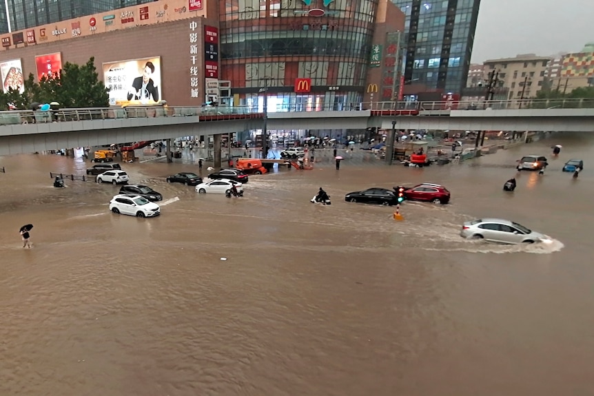 Flooded city streets in Henan province in China earlier this week