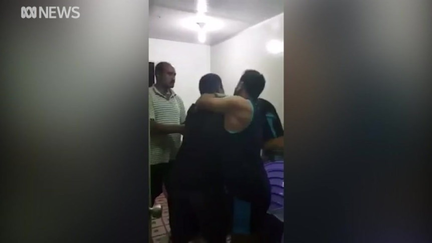 Neighbours at the refugee camp caught part of the incident on video