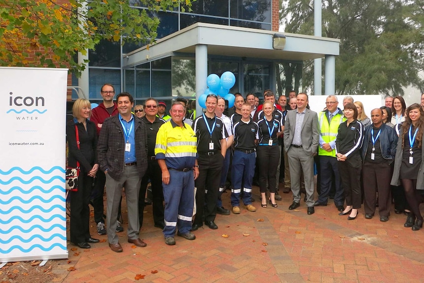 ACT Chief Minister Andrew Barr with Icon Water staff.