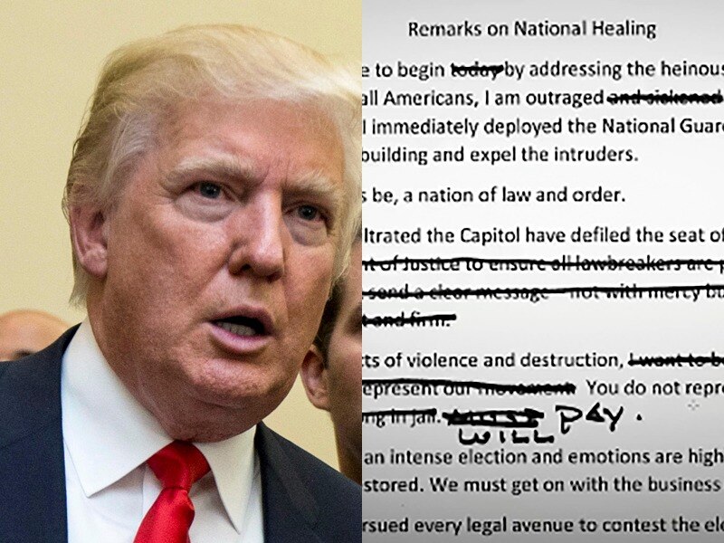 Donald Trump's Original Speech After The Capitol Riot Has Been Revealed ...