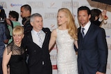 Catherine Martin, Baz Luhrmann, Nicole Kidman and Hugh Jackman hit the red carpet together.