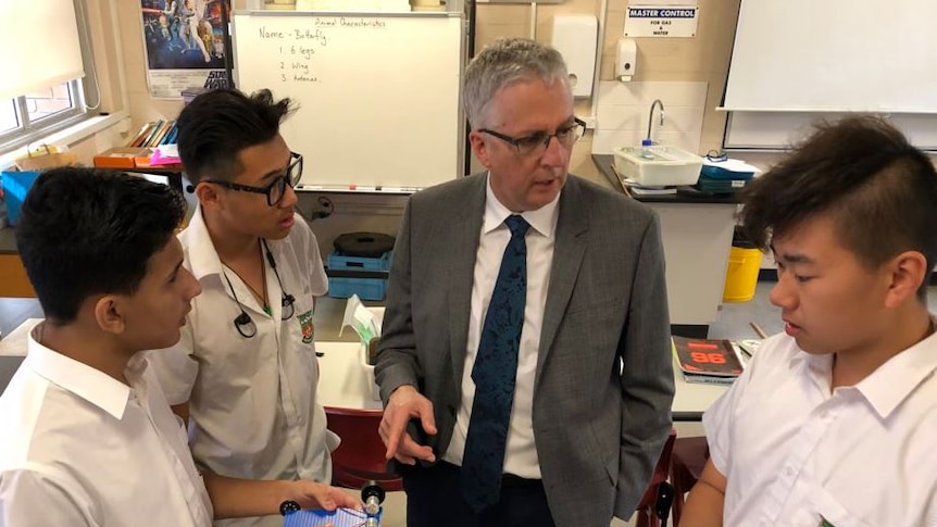 Mark Scott with students at South Sydney High School