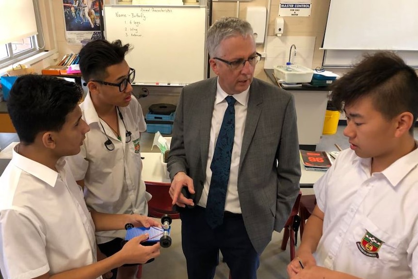 Mark Scott with students at South Sydney High School