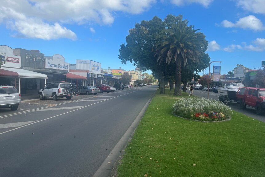 Street picture taken from the strip, in Yarram.