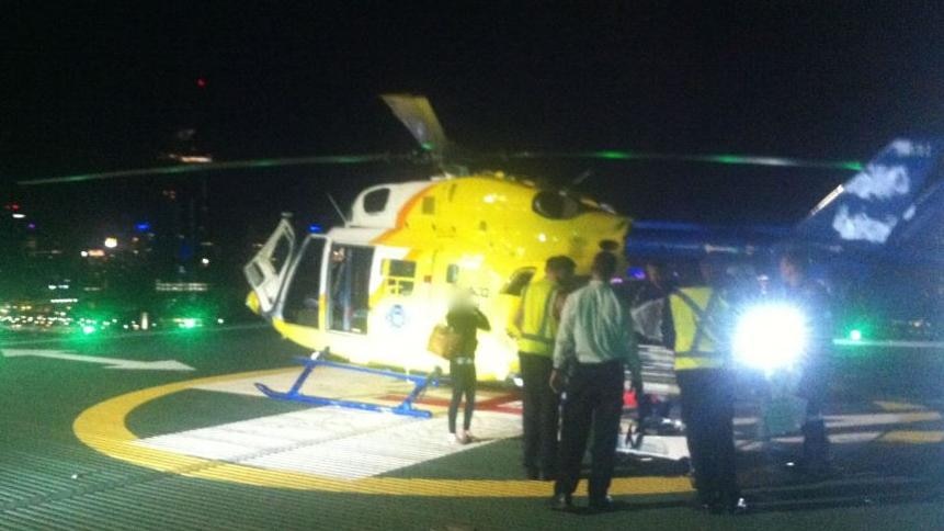 The toddler was flown to a Brisbane hospital in a serious but stable condition.