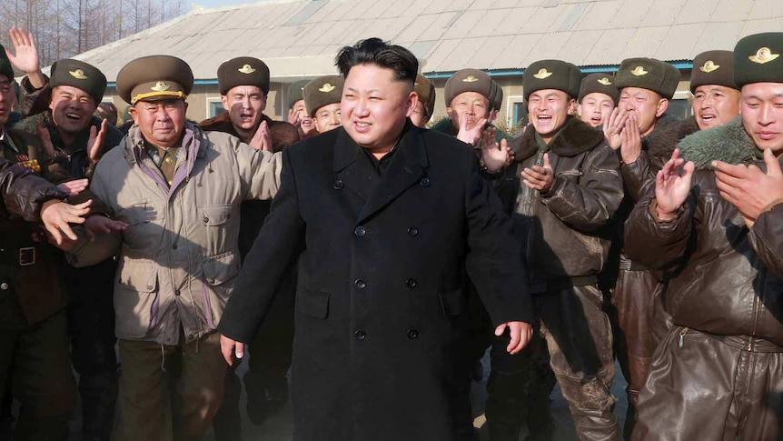 Kim Jong-un inspects an army unit in North Korea
