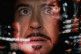 Robert Downey Jr in a scene from Iron Man movie.