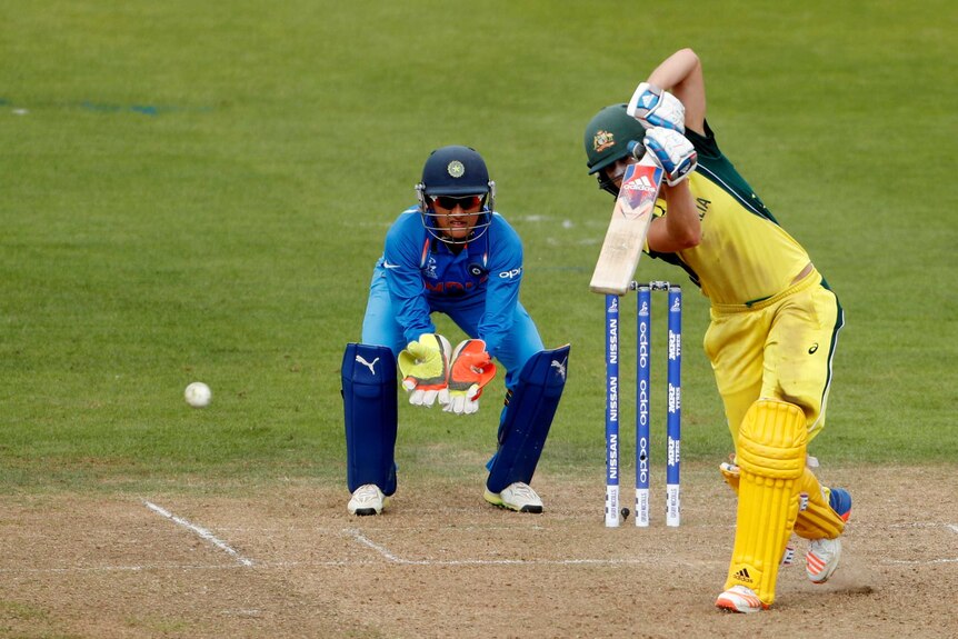 Ellyse Perry in action for Australia against India
