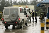 Authorities check vehicles in Grasberg mine, Papua