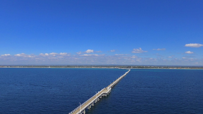 Long timber jetty