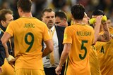 Australia's coach Ange Postecoglou during extra time in the World Cup qualifier against Syria.