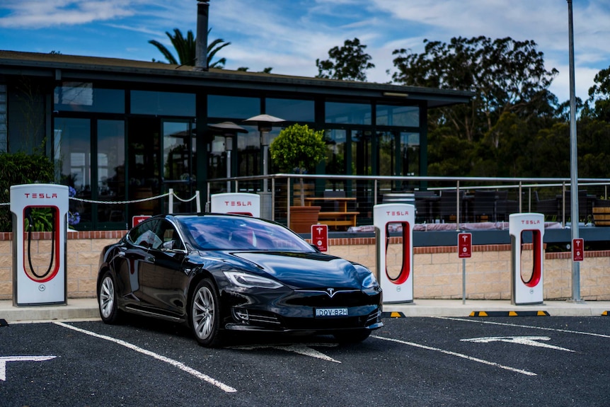 Tesla charging at Cassegrain