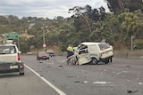 Fatal crash blocks freeway