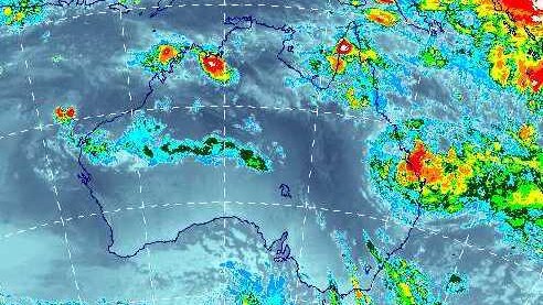 Satellite image of storm cell over Australia