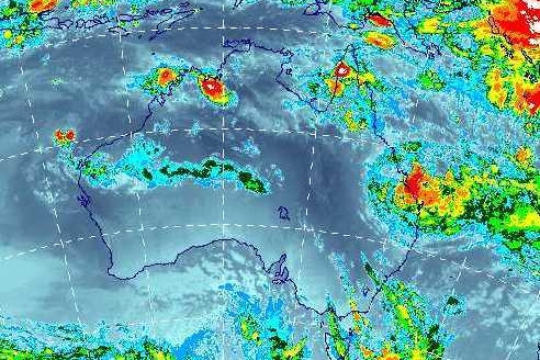 Satellite image of storm cell over Australia