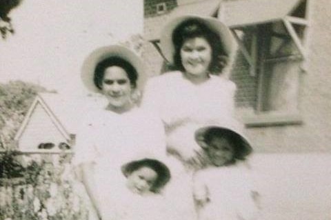 Aunty Lorraine (front right) and three of her sisters at the Cootamundra home, before they were separated from each other.