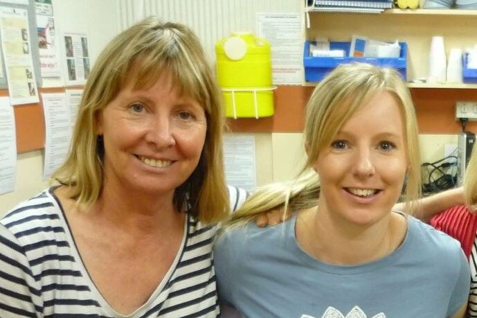 Gayle Woodford with her nursing colleague Belinda Schultz.