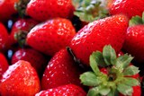A close up photo of strawberries.
