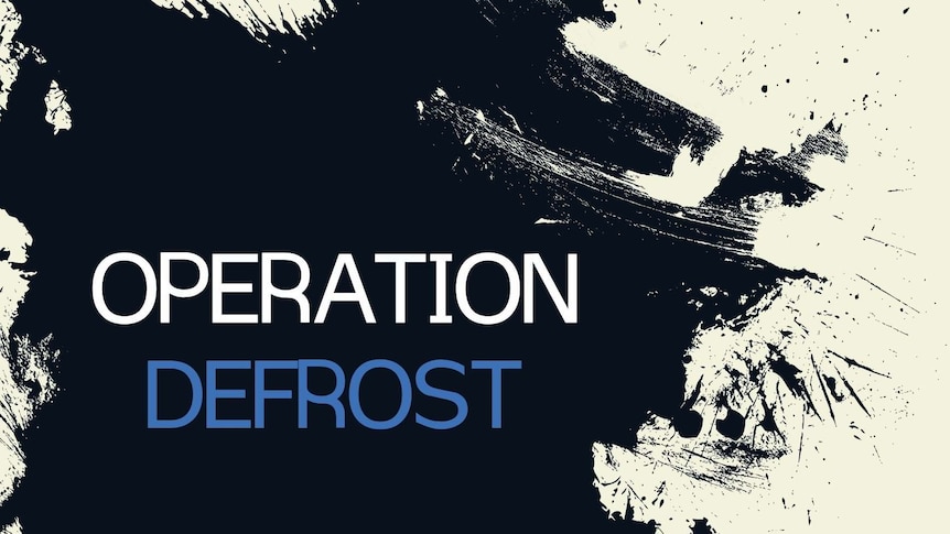 An image of the book cover, with Operation Defrost written in blue and white lettering.