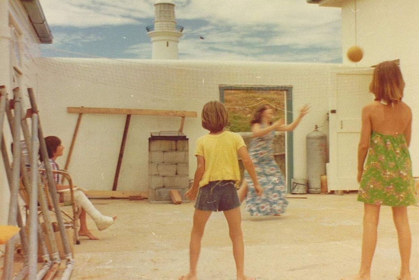 Passing time playing volleyball on South Solitary Island