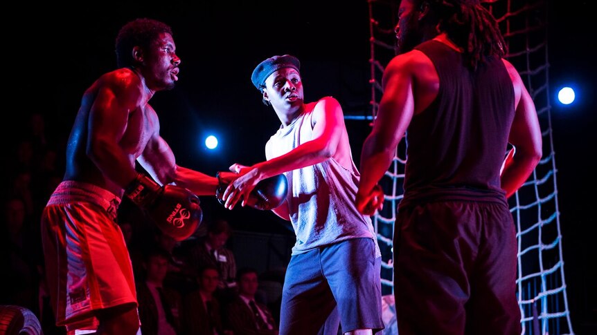 Prize Fighter is an in-the-round theatre production, which includes choreographed fight scenes, staged at La Boite in Brisbane from September 5 to 26, 2015 4