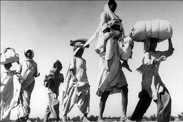 Old man carrying his wife