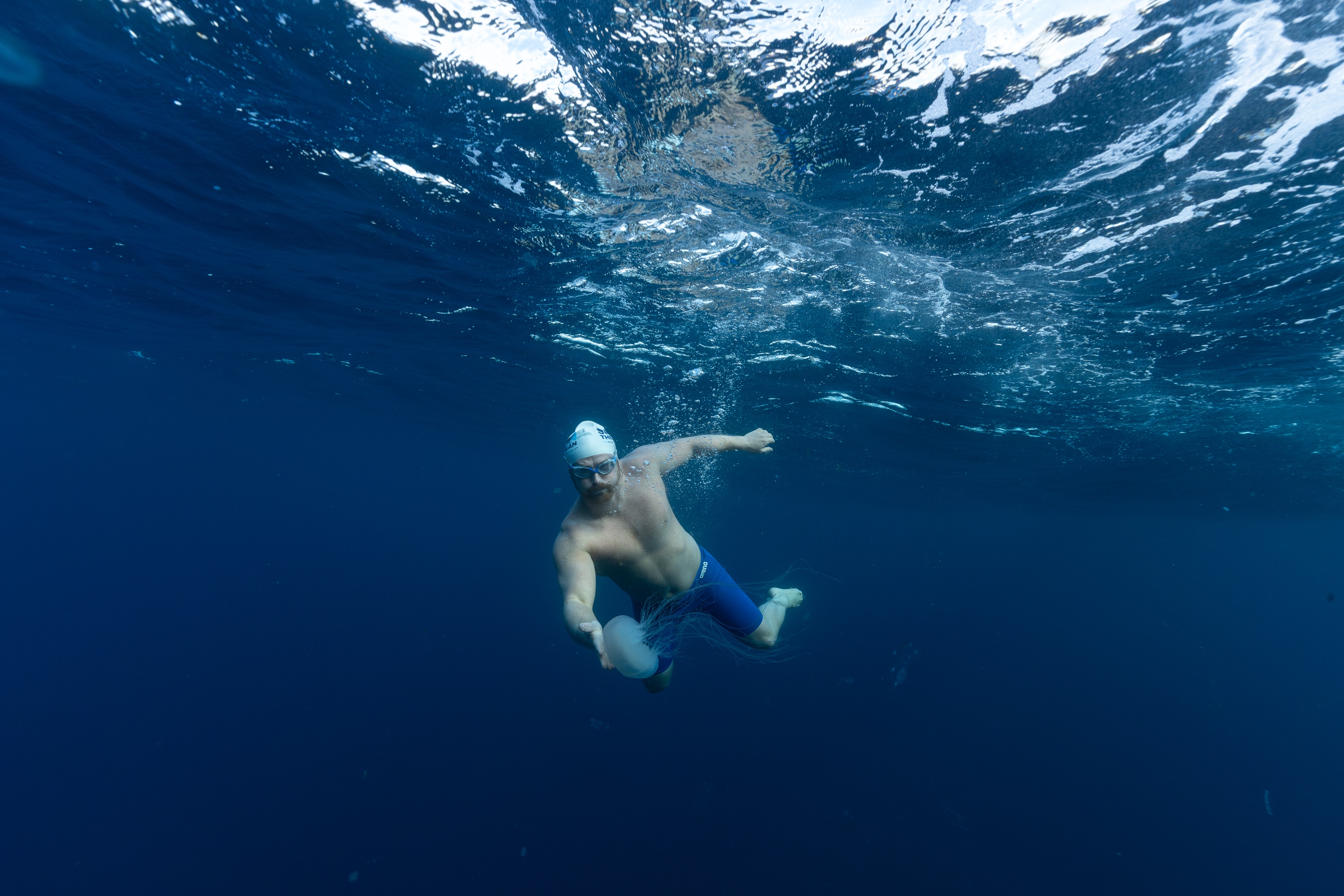 Jono Riddler with a jellyfish